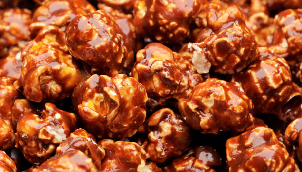 Close up of chocolate taste popcorns.