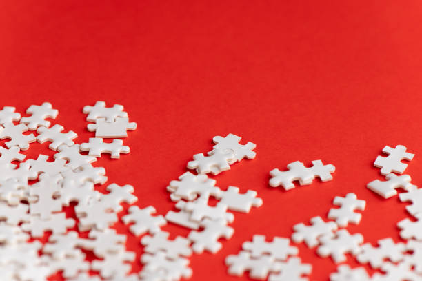 puzzle blanc - jigsaw puzzle teamwork puzzle red photos et images de collection