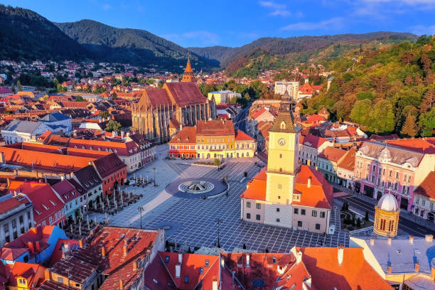 Brasov, Romania. Aerial view.