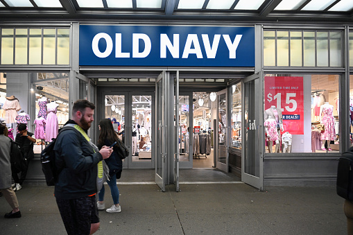 New York City, United States, April 6, 2023 - Old Navy store on 34th street in New York City, U.S.