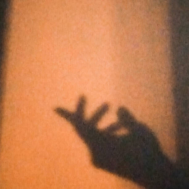 istock Aesthetic Grained Hand Silhouette 1483709469