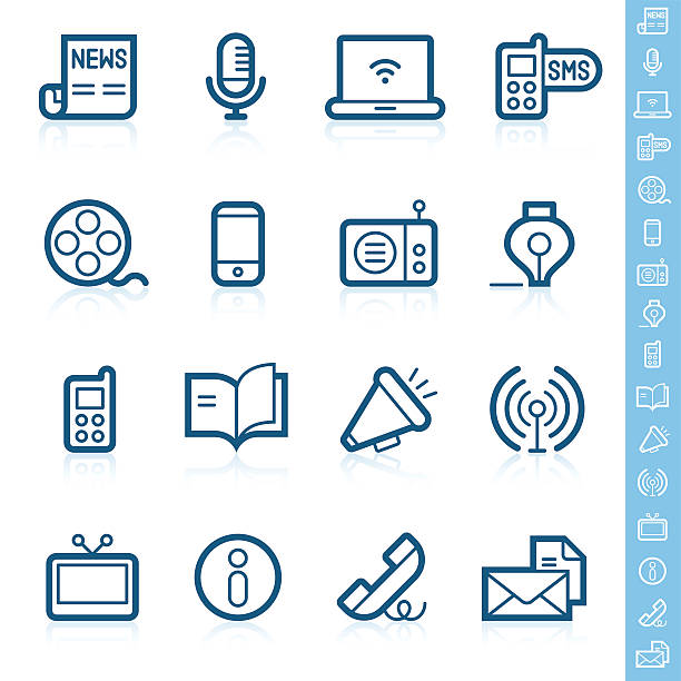 Communication icons | Contour series vector art illustration