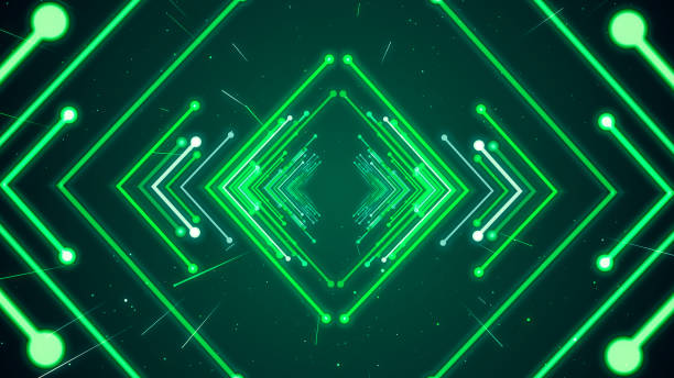 istock Green neon tunnel technology abstract background 1483722585