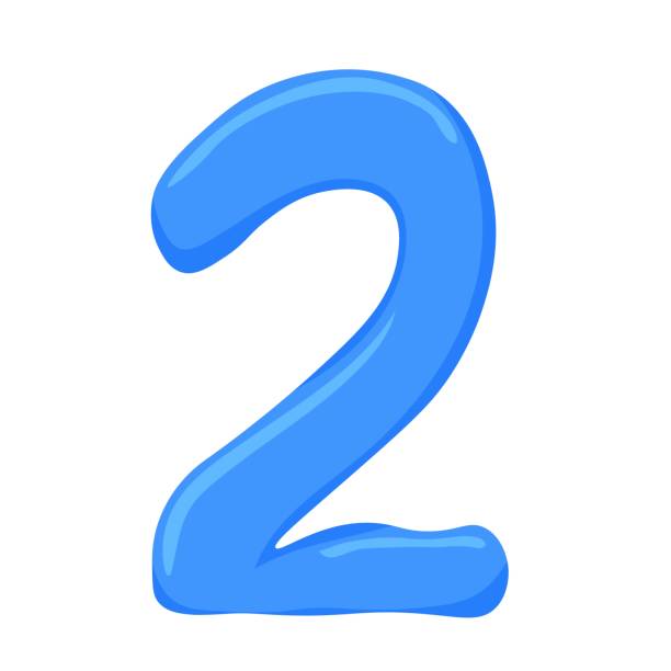 istock blue number 2 in cartoon style, color number 2 in the form of a balloon, fun math 1483723211