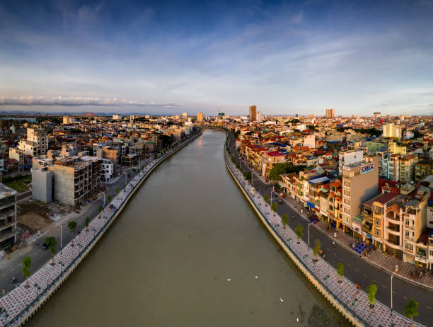 istock Aerial view of Sunset at Lap River in panorama shot 1483724721