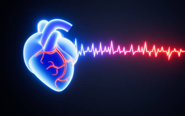 istock Human heart beat rate line and cardiogram pulse heartbeat, 3d rendering. 1483726309