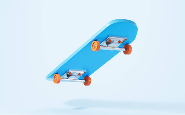 istock Skateboarding in the blue background, 3d rendering. 1483726350
