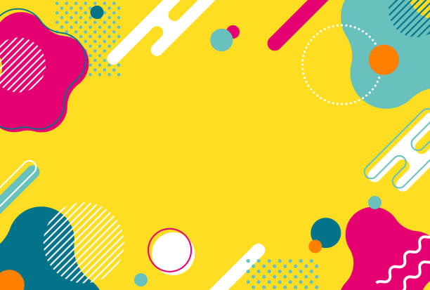 bunte und poppige hintergrundillustration - spaß stock-grafiken, -clipart, -cartoons und -symbole