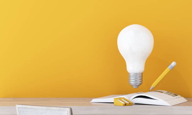 istock light bulb with glowing rays, with book learning, cartoon style, stationery, symbol of creativity, doodles concept, innovation, inspiration, invention and idea, 3d rendering on yellow background 1483743394
