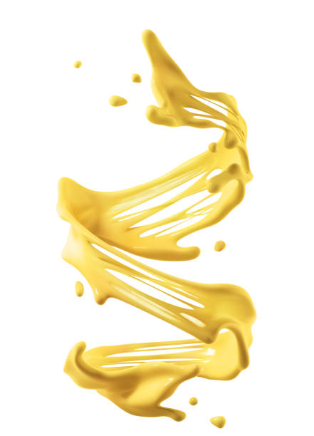 Splash of melt cheese on a white background. 3d illustration