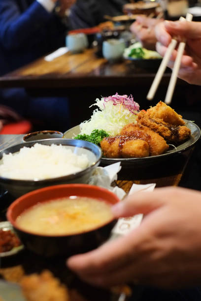istock Tonkatsu set meal at a Japanese restaurant. 1483746718