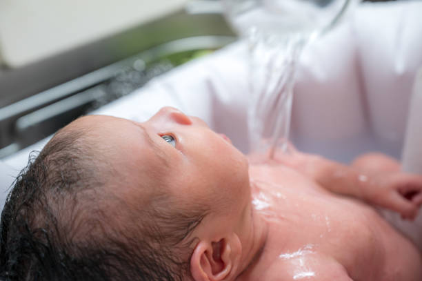 istock cute japanese baby bath room 1483746959