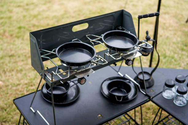 istock Various tableware, kettles and utensils for outdoor camping 1483748450