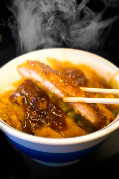 Sauce katsudon in a Japanese restaurant.