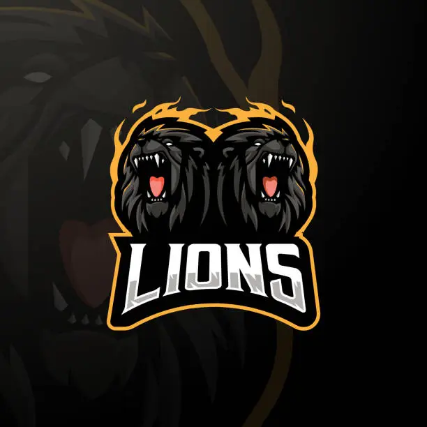 Vector illustration of Black Lions