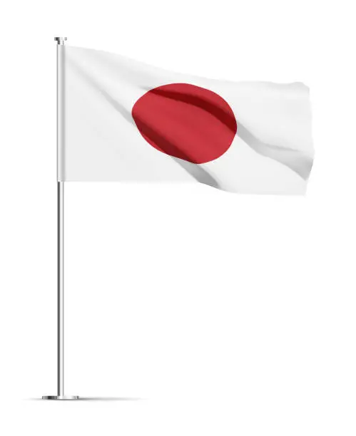 Vector illustration of Flag of the Japan isolated on white background