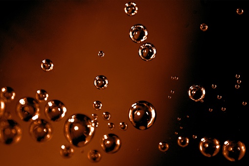 Bubbles of carbonated drink