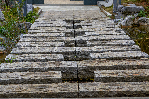 Stone path in Chinese garden