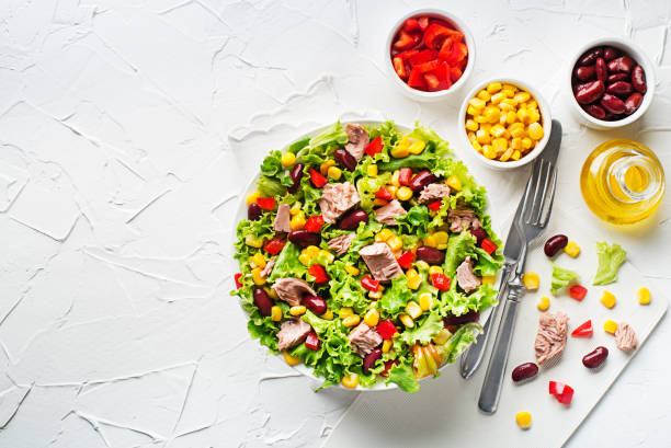 istock Tuna salad with canned vegetable, Mexican corn salad 1483770372