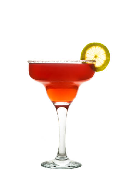 istock Cherry and lime margarita isolated on white. 1483776916