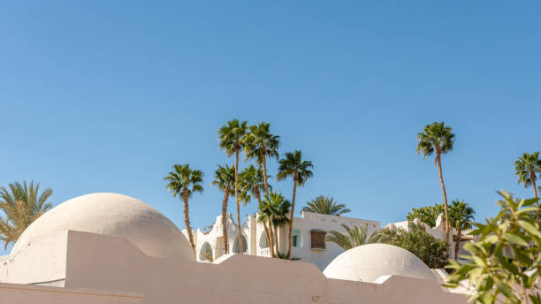 istock Hotel with white buildings and a recreation area in Egypt. 1483778741