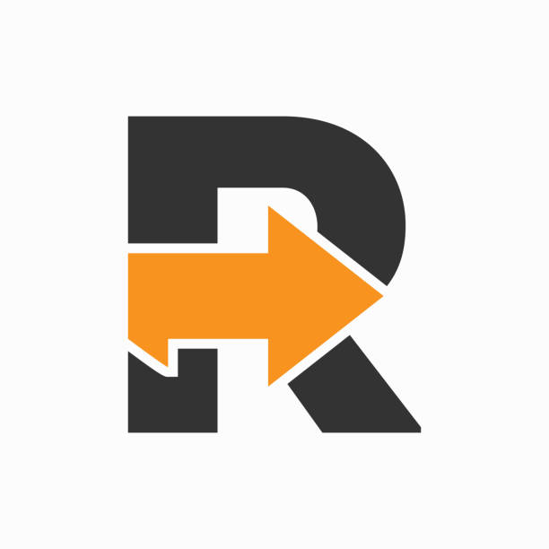 Letter R With Arrow Icon, Financial Growth Logo Design Letter R With Arrow Icon, Financial Growth Logo Design r arrow logo stock illustrations