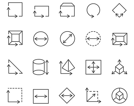 Dimension icon set