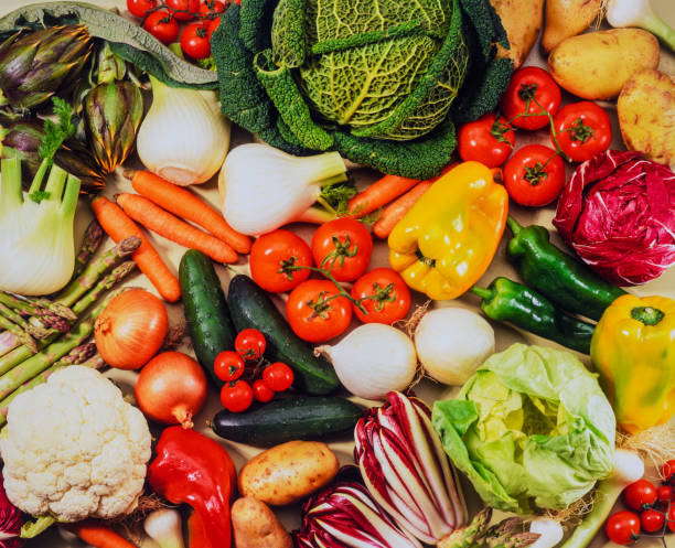 istock Mix of green red yellow white etc vegetables 1483791649