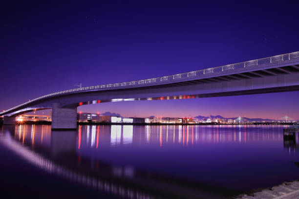 istock Mt.Fuji and sunset view from the Tamagawa Sky Bridge 1483793454