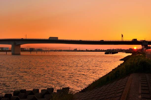 istock Mt.Fuji and sunset view from the Tamagawa Sky Bridge 1483793639