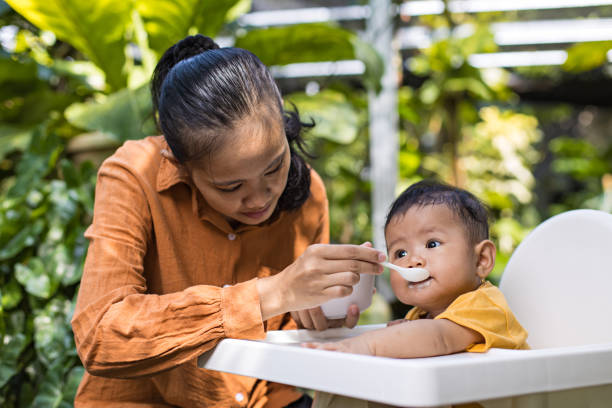 istock Baby having a breakfast on the morning 1483795974