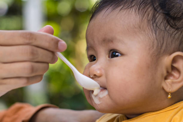 istock Baby having a breakfast on the morning 1483796722