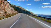 picturesque mountain road along the sea coast