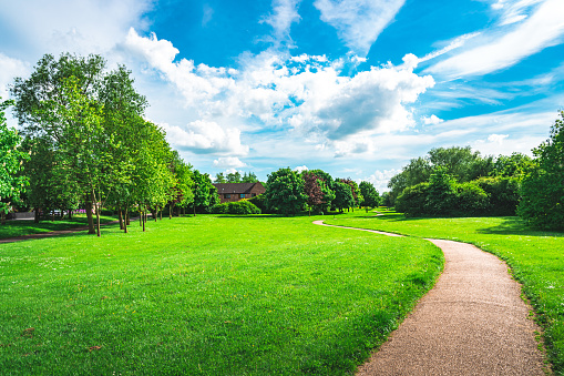 Walking path along in Park