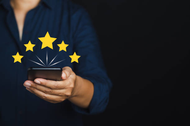 istock Best excellent services for satisfaction client giving a five-star rating. 1483811128