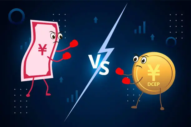 Vector illustration of Currency battle