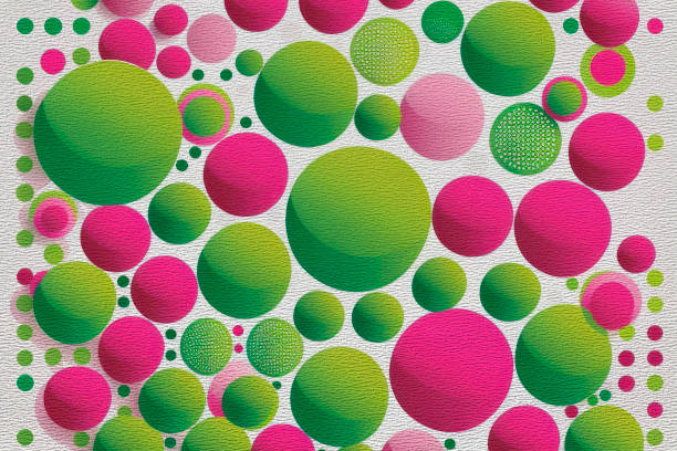 A colorful abstract spiral background in pink, green, and yellow with room for copy space