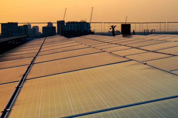 istock Alternative energy to conserve the world's energy and rooftop solar systems. 1483831379