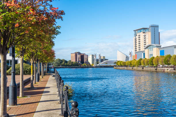 istock View across Salford quays, Manchester 1483836123