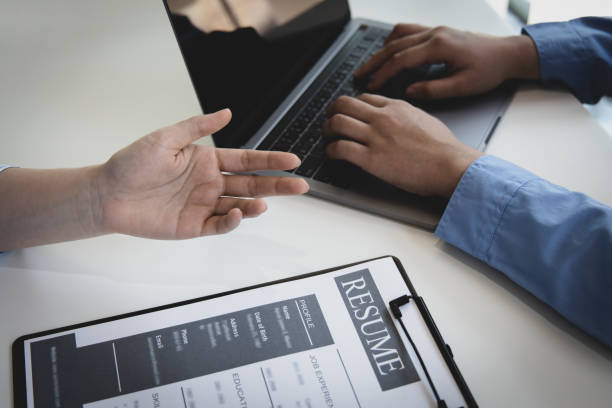 istock Employer or HR leader is interviewing participants 1483838718