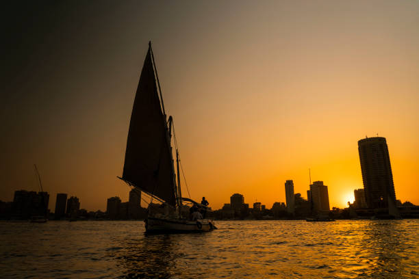 istock View of cityscape at Nilo river during sunset, Cairo, Egypt 1483840305