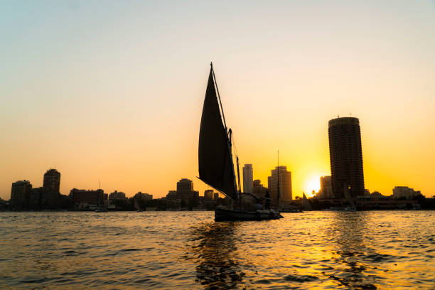 istock View of cityscape at Nilo river during sunset, Cairo, Egypt 1483840306