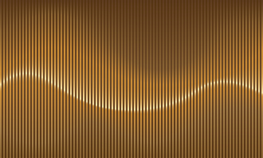 Vector Illustration of a Beautiful Abstract Rhythmic Sound Wave Movement on a Golden Background.