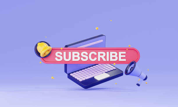 istock 3d render subscription on the laptop for social media. 3d subscribe background. 1483846414