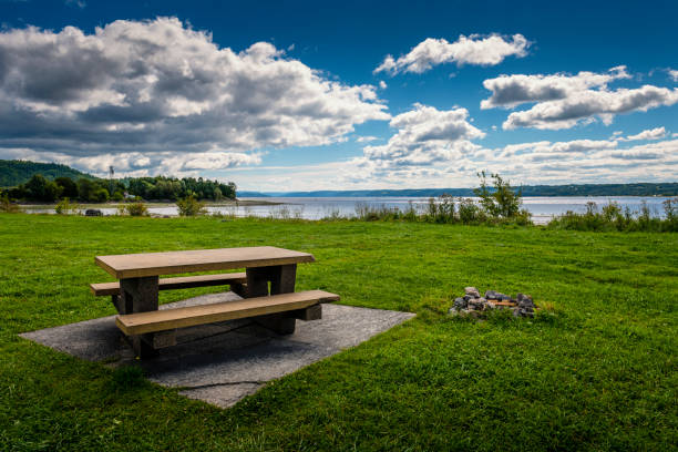 istock picnic table at a lake in Canada 1483846899