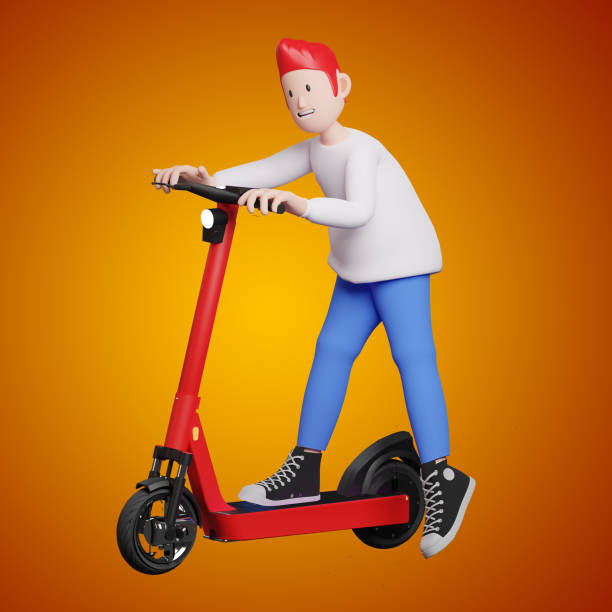 istock 3d render of a child on an e-scooter 1483852669