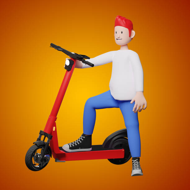 istock 3d render of a boy with a scooter 1483852679