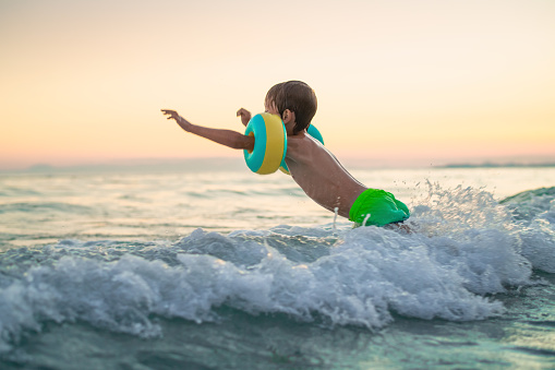 Little boy enjoys vacations