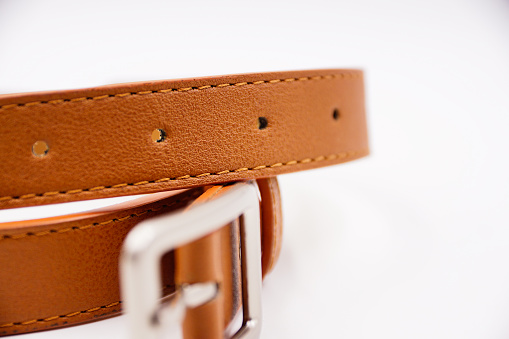 Classic tawny brown leather belt