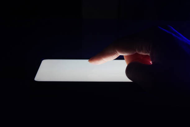 istock Mobile Phone Template Mockup Isolated on dark background. 1483861980
